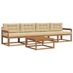 vidaXL Ensemble de canapés d'extérieur 5 Pièces Naturel et Beige