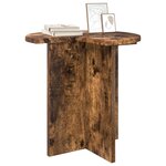 vidaXL Table d'appoint 2 Pièces Chêne fumé Ø 39 x 38 cm Bois d'ingénierie