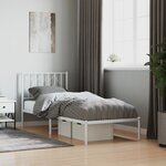 vidaXL Cadre de lit métal sans matelas avec tête de lit blanc 80x200cm