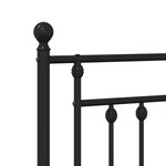 vidaXL Cadre de lit métal avec tête de lit noir 75x190 cm