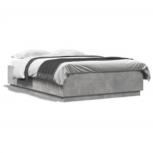 vidaXL Cadre de lit sans matelas gris béton 140x200 cm