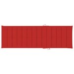 vidaXL Chaise longue avec coussin rouge Bois de pin imprégné
