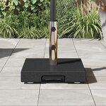 vidaXL Base de Parasol sur Roulettes avec Poignée Granit Noir 29 kg Carrée