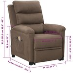 vidaXL Fauteuil de massage Taupe Tissu