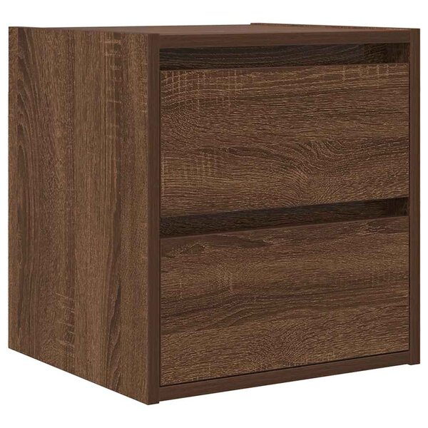 vidaXL Table de chevet murale chêne marron 38x34x40 cm
