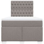 vidaXL Sommier à lattes de lit avec matelas Taupe 120x200 cm Tissu