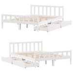 vidaXL Cadre de lit sans matelas blanc 150x200 cm bois de pin massif