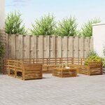 vidaXL Ensemble de canapés d'extérieur 10 Pièces Naturel