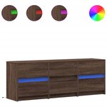 vidaXL Meuble TV avec LED chêne marron 140x34x50 cm bois d'ingénierie