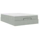 vidaXL Cadre de lit ottoman avec matelas gris clair 140x200 cm velours