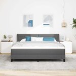 vidaXL Lit à ressorts avec matelas Gris foncé 200 x 180 cm Polyester