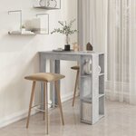 vidaXL Table de bar avec étagère Gris béton Bois d'ingénierie