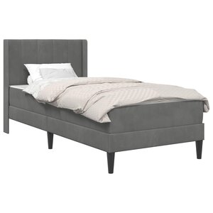 vidaXL Cadre de lit avec matelas Gris foncé 80 x 200 cm Velours
