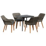 vidaXL Ensemble de salle à manger pour jardin 5 pc Gris polyrotin