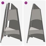 brasero pyramidal vidaXL Noir 50x45x95 cm Acier