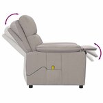 vidaXL Fauteuil de massage Taupe Tissu
