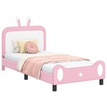 vidaXL Cadre de lit pour enfants avec tête de lit Rose 80 x 200 cm PU