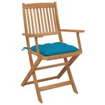 vidaXL Chaises pliables de jardin 4 Pièces avec coussins Bois d'acacia