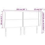 vidaXL Tête de lit avec oreilles Noir 203x23x118/128 cm Similicuir