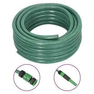 vidaXL Tuyau d'arrosage avec jeu de raccords vert 0 5" 20 m PVC