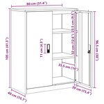 vidaXL Armoire de rangement Anthracite 80 x 40 x 105 cm Acier
