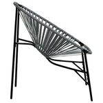 vidaXL Chaise œuf de jardin noir et gris clair résine tressée