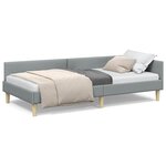 vidaXL Cadre de lit d'angle Autre Gris clair 90 x 200 cm