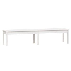 vidaXL Banc de jardin à 2 places blanc 203 5x44x45 cm bois massif pin