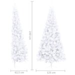 vidaXL Demi-arbre de Noël artificiel pré-éclairé et boules blanc 240cm