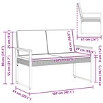 vidaXL Banc extérieur 2 -Seater 107 x 61 x 80 cm polyrotin