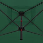 vidaXL Parasol double avec mât en acier 250 x 250 cm Vert