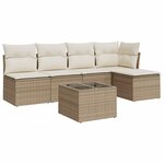 vidaXL Salon de jardin avec coussins 6 Pièces beige résine tressée