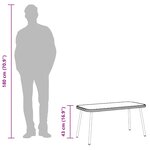 vidaXL Table basse Marron et Noir 90 x 45 x 43 cm Poly Rattan et verre