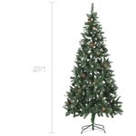 vidaXL Arbre de Noël artificiel pré-éclairé/boules pommes de pin 210cm