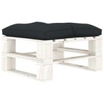 vidaXL Repose-pied palette de jardin avec coussin anthracite Bois
