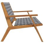 vidaXL Mobilier de jardin Blanc 122 x 78 x 73cm Bois d'acacia massif