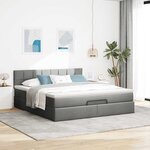 VidaXL Cadre de lit ottoman avec matelas gris foncé 180x200 cm tissu