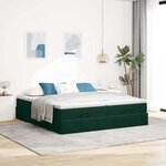 VidaXL Cadre de lit ottoman avec matelas vert foncé 180x200cm velours