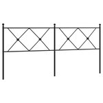 vidaXL Tête de lit métal noir 180 cm