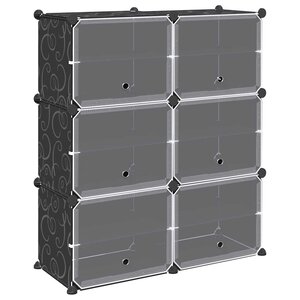 vidaXL Cubes de rangement 6 Pièces avec portes noir PP