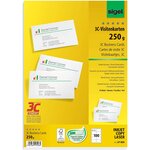 Lot de 100 cartes de visite 3c 85 x 55 mm 250g extra blanc sigel