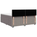 vidaXL Sommier à lattes de lit avec matelas Taupe 200x200 cm Tissu
