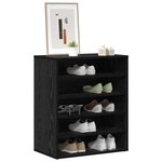 vidaXL Cabinet à chaussures avec étagère Chêne noir 60 x 35 x 70 cm
