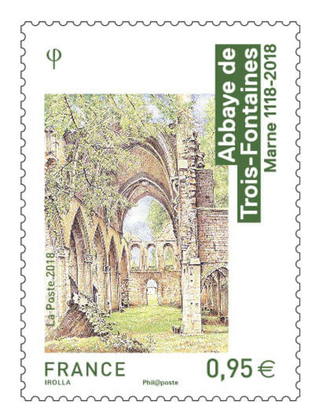 Timbre - Abbaye de Trois-Fontaines - Lettre prioritaire