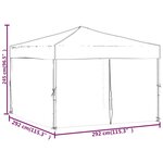vidaXL Tente de réception pliable avec parois Rouge 3x3 m