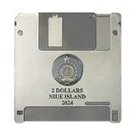 FLOPPY DISK TechStalgic 2 Once Argent Coin 2 Dollars Niue 2024