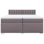 vidaXL Sommier à lattes de lit avec matelas Gris 200x200 cm Similicuir