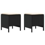 vidaXL Pouf de Jardin 2 Pièce Noir et Crème 38 x 38 x 45 cm Rotin PE