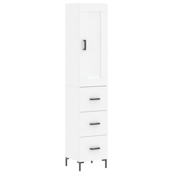 vidaXL Buffet haut Blanc 34 5x34x180 cm Bois d'ingénierie