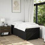 vidaXL Sommier à lattes de lit avec matelas Noir 100x200 cm Tissu